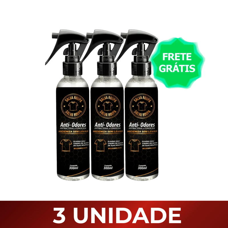Spray Salva Roupa® Anti-Odor Pós-Lavagem – Roupas Sempre Frescas e cheirosas - 300ML