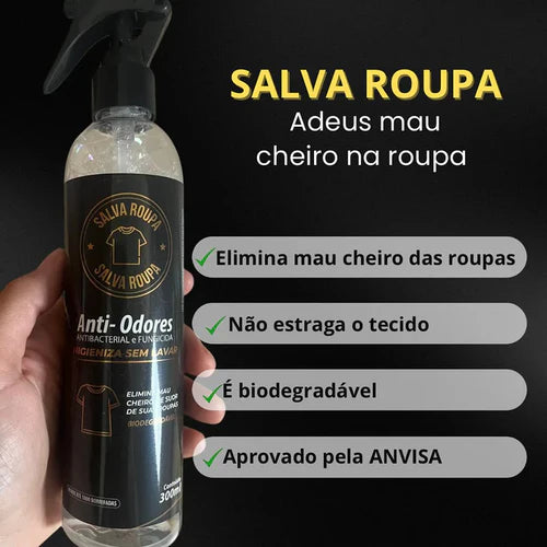 Spray Salva Roupa® Anti-Odor Pós-Lavagem – Roupas Sempre Frescas e cheirosas - 300ML
